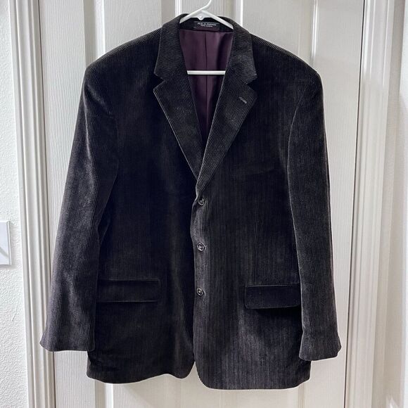 Coconut Grove Brown Corduroy Dress Coat Sport Coat Blazer Cotton Men's Size 46R - Picture 1 of 13